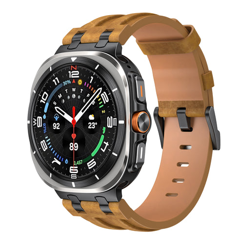 Bracelet cuir solide Samsung Galaxy Watch Ultra (marron)