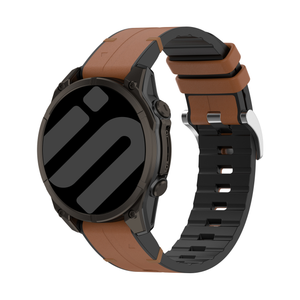 Bracelet cuir hybride Garmin Fenix 5s / 6s (marron)