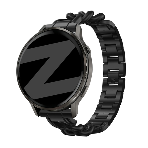 Bandz Bracelet métal 'Chaînes' Garmin Venu 2s (noir)