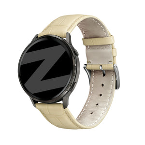 Bandz Garmin Forerunner 170 Leather Strap Crocodile Grain (Beige)