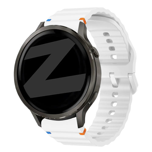 Bandz Bracelet silicone ondulé Garmin Venu 3 (blanc)