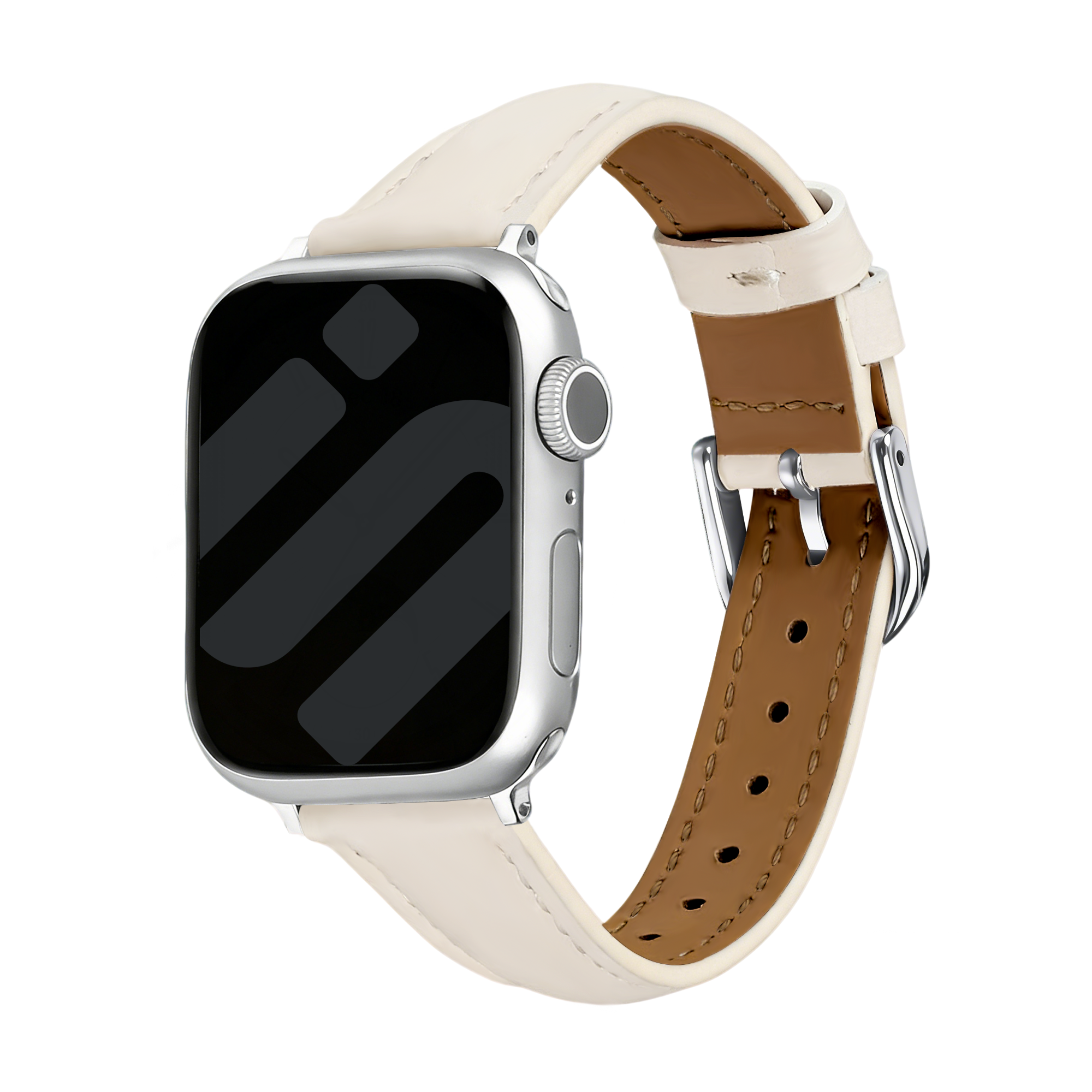 Bracelet cuir 'Slimfit' Apple Watch (beige)
