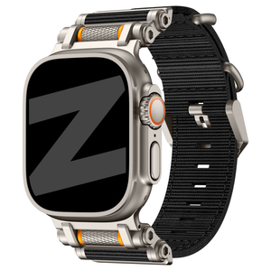 Bandz Apple Watch Ultra Nylon Strap 'Explorer' (Black with Titanium)