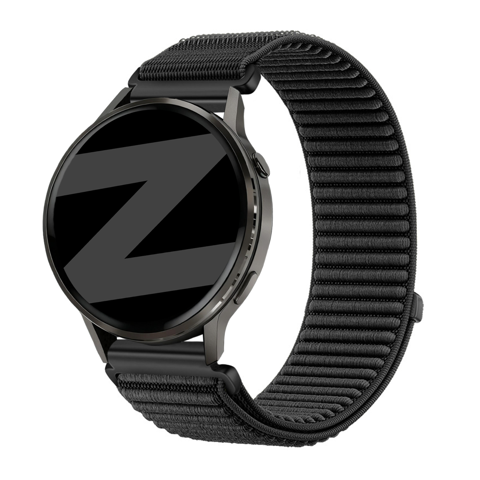 Bandz Bracelet nylon ondulé Garmin Venu 2s (noir)