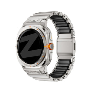 Bandz Samsung Galaxy Watch Ultra Titanium Strap 'Hybrid' (Titanium/Black)