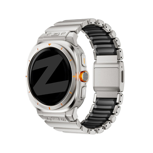 Bandz Samsung Galaxy Watch Ultra Titanium Strap 'Hybrid' (Titanium/Black)