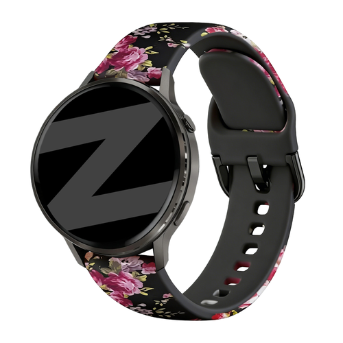 Bandz Garmin Vivomove Style Silicone Strap 'Pink Flower'
