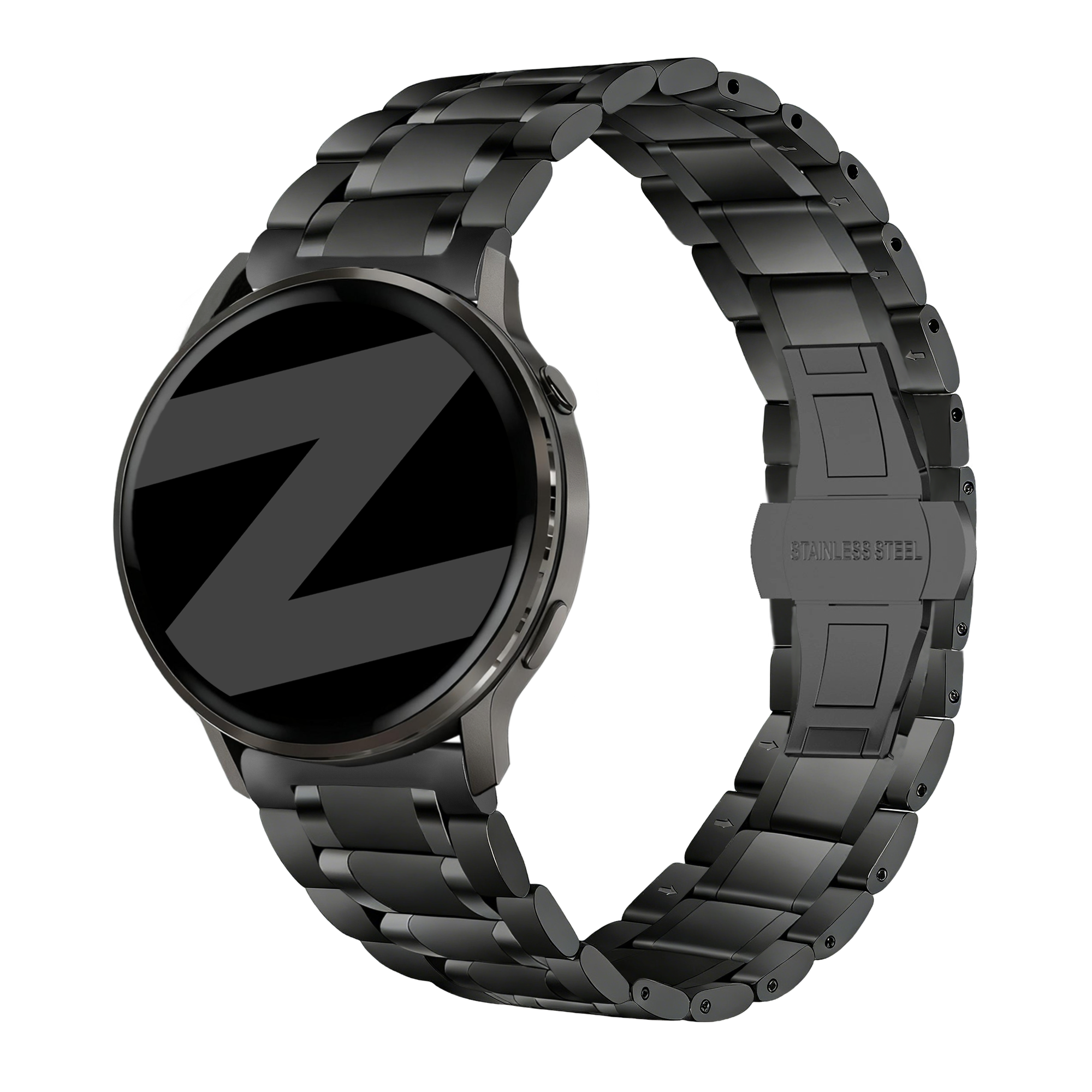 Bandz Bracelet acier 'Deluxe' Garmin Vivoactive 4s (noir)