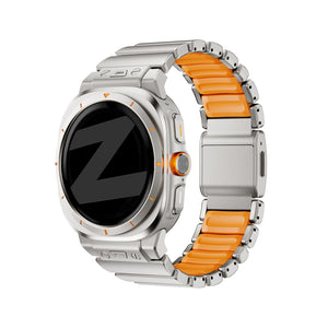 Bandz Bracelet titane 'Hybrid' Samsung Galaxy Watch Ultra (titane/orange)