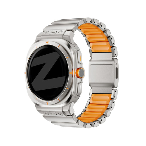 Bandz Bracelet titane 'Hybrid' Samsung Galaxy Watch Ultra (titane/orange)