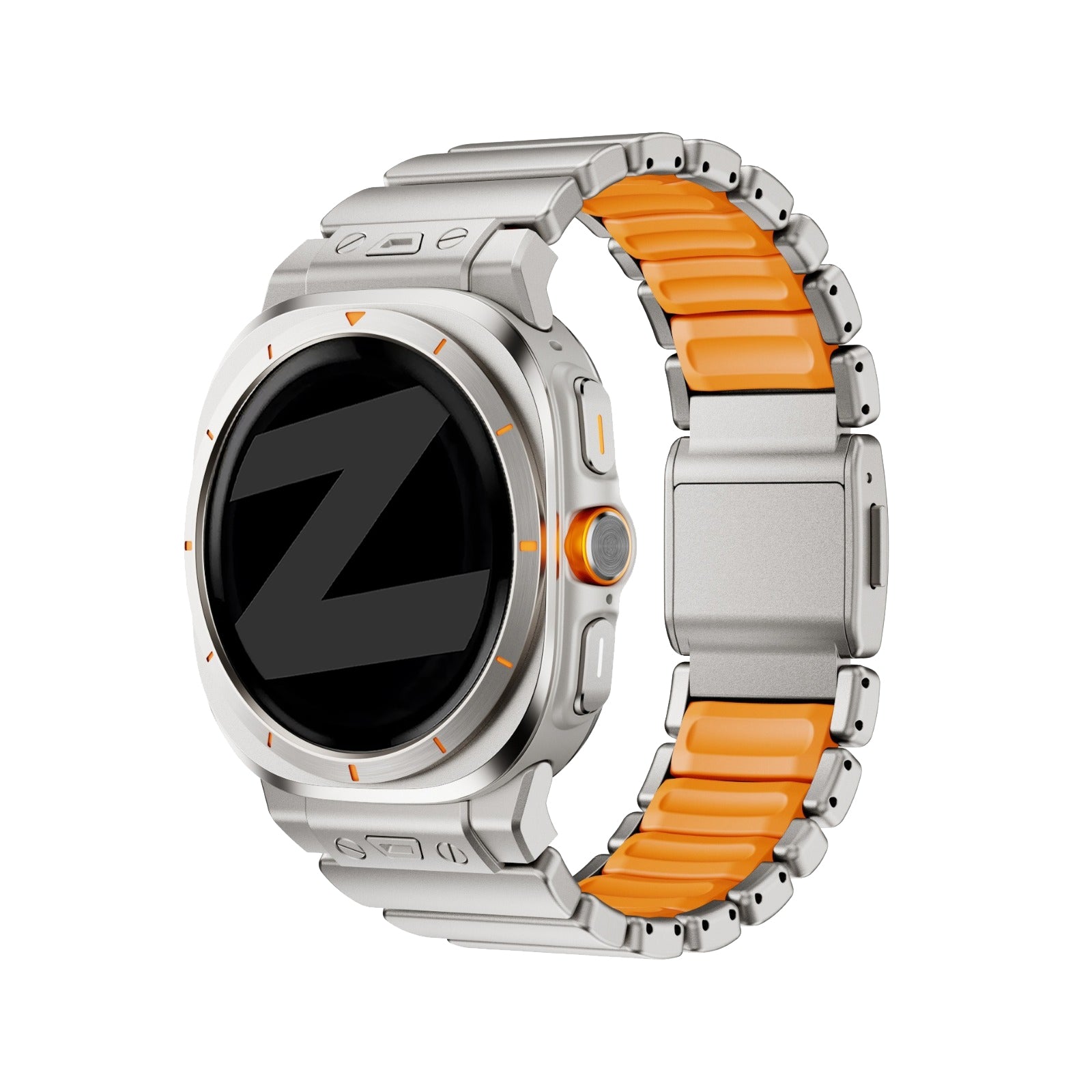 Bandz Bracelet titane 'Hybrid' Samsung Galaxy Watch Ultra (titane/orange)