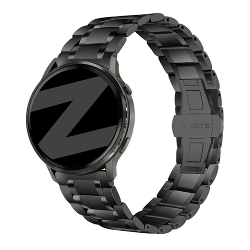 Bandz Bracelet acier 'Deluxe' Garmin Vivomove Style (noir)