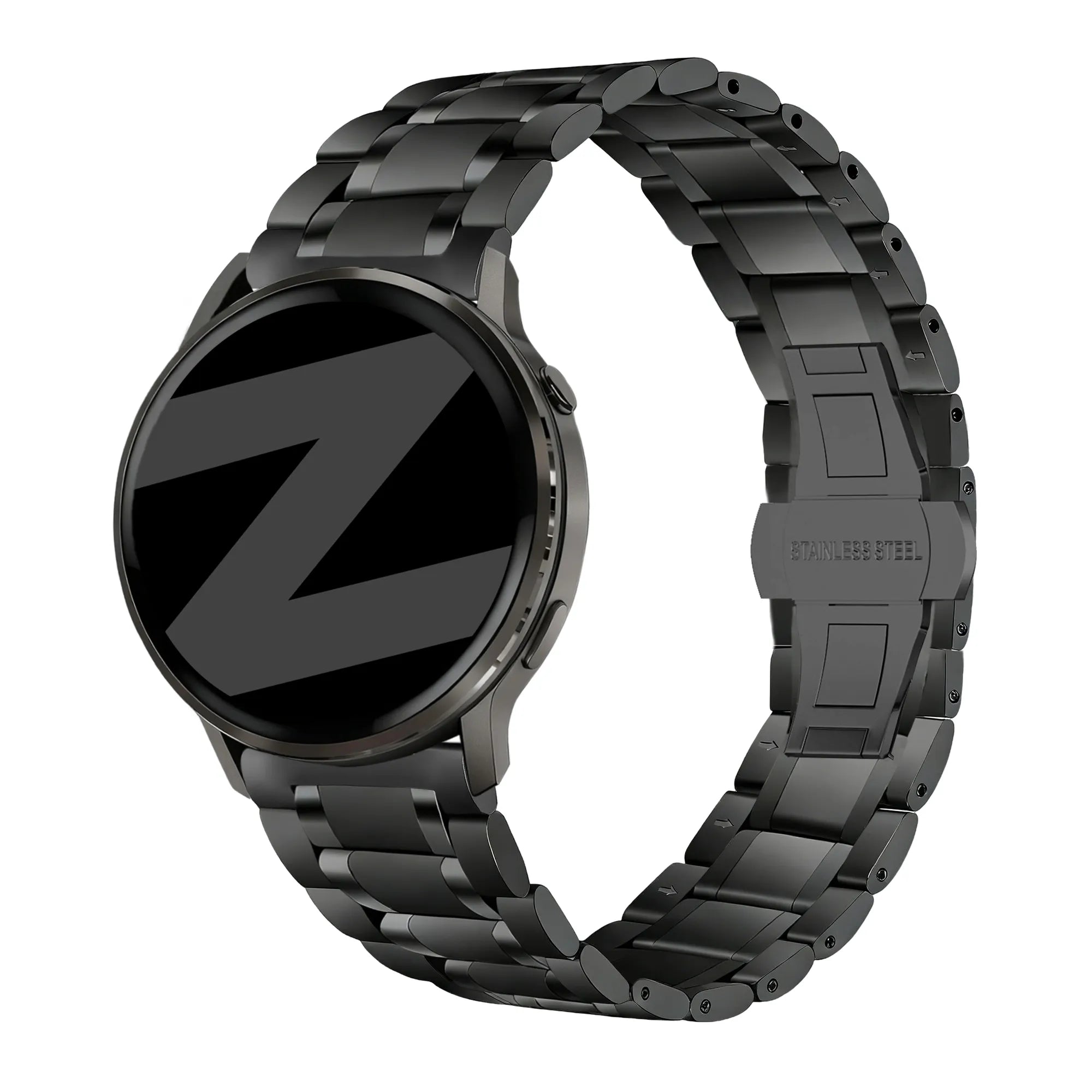 Bandz Bracelet acier 'Deluxe' Garmin Forerunner 70 (noir)