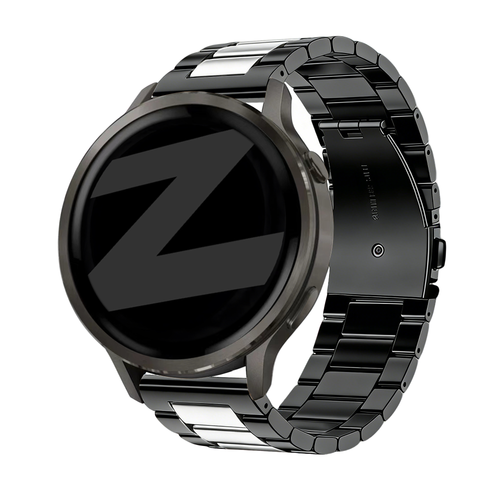 Bandz Bracelet acier 'Classic' Garmin Vivomove Style (noir/argent)
