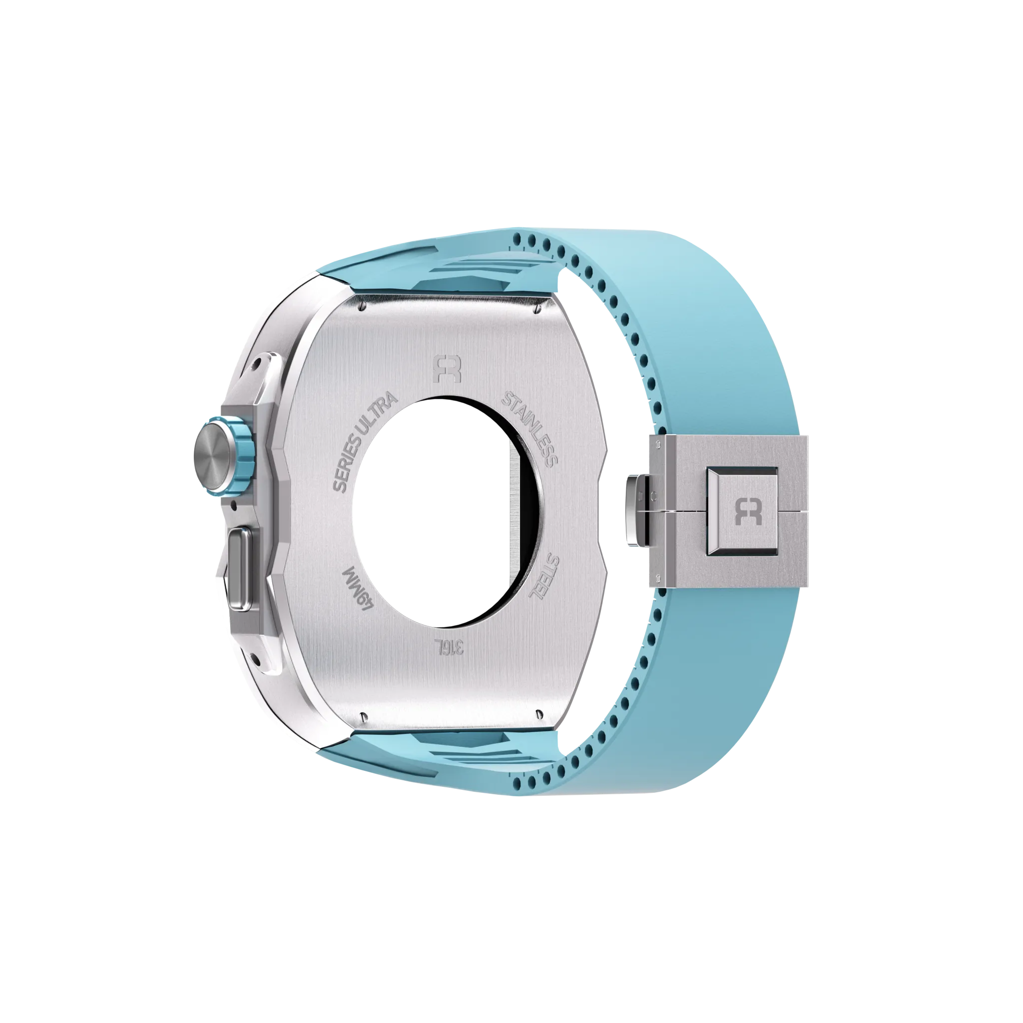 Reqior Apple Watch Ultra Case with Rubber Strap (Blue)