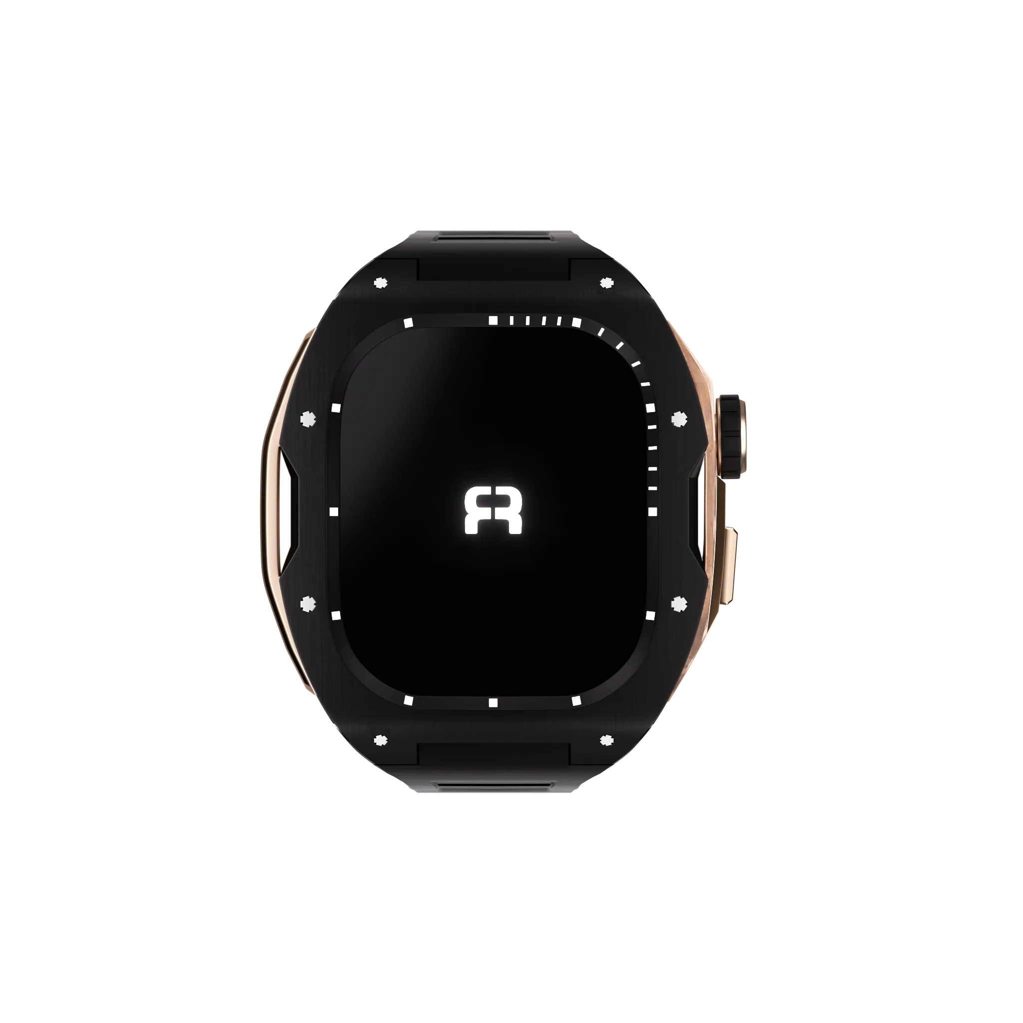 Reqior Boîtier avec bracelet en caoutchouc Apple Watch 45mm (noir/rose or)
