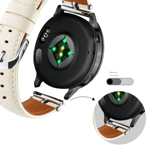 Bandz Bracelet cuir 'Bullet' Amazfit Cheetah 2 Pro (blanc)