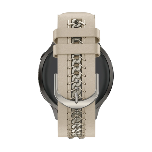 Bandz Garmin Forerunner 170 Leather Strap 'Chains' (Beige)