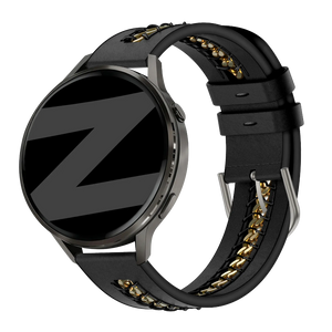garmin 20mm leather band chains black