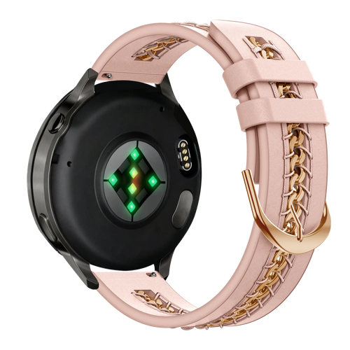 Bandz Bracelet cuir 'Chains' Garmin Forerunner 170 (rose)