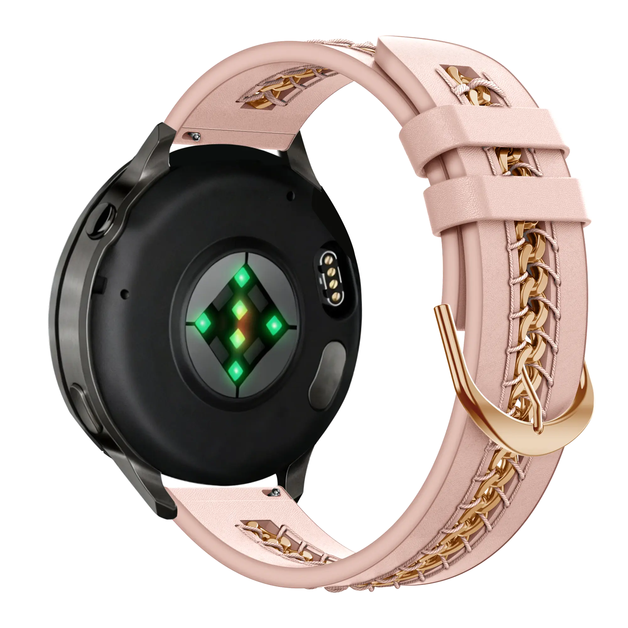 Bandz Bracelet cuir 'Chains' Garmin Forerunner 170 (rose)