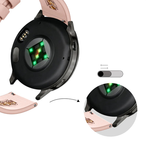 Bandz Bracelet cuir 'Chains' Garmin Forerunner 170 (rose)