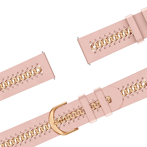 Bandz Bracelet cuir 'Chains' Garmin Forerunner 170 (rose)