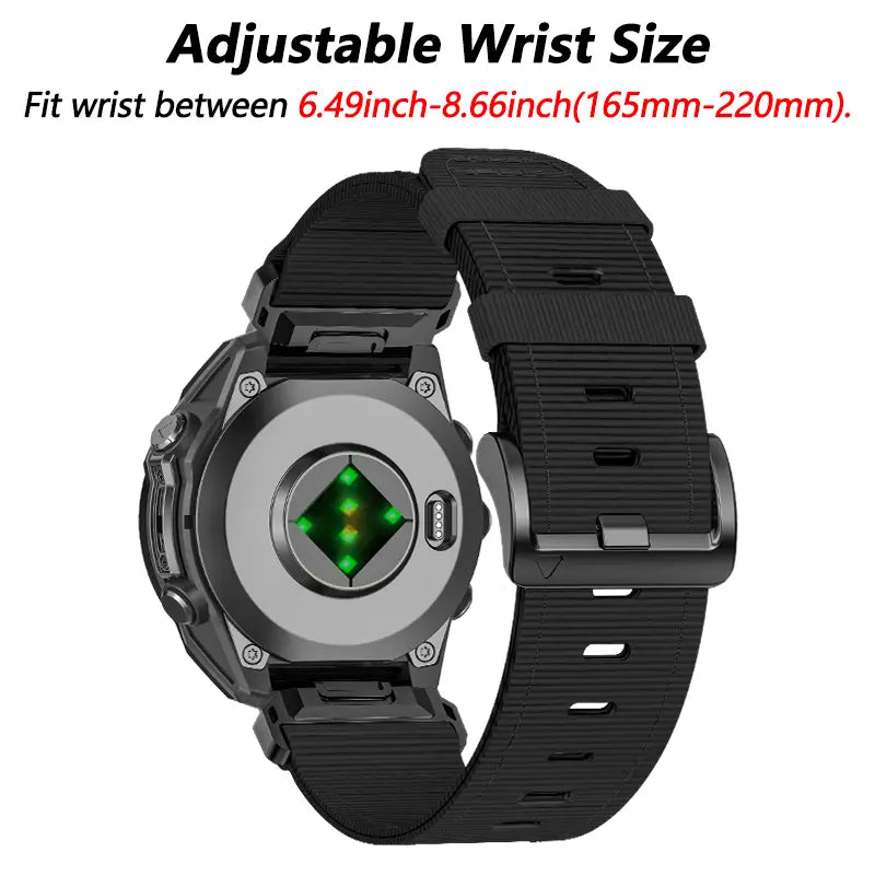 Bracelet nylon premium avec boucle Garmin Fenix 8 - 47mm (noir)