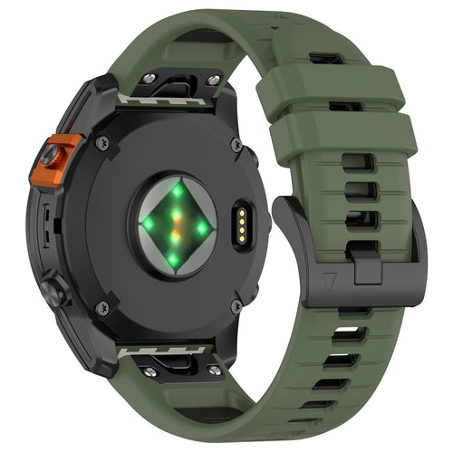 Bracelet sport avec boucle Garmin Descent G 2 (vert olive/noir)