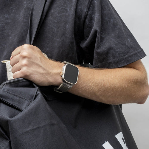 BALR. Apple Watch Ultra Liquid Silicone Strap (Brown/Silver)