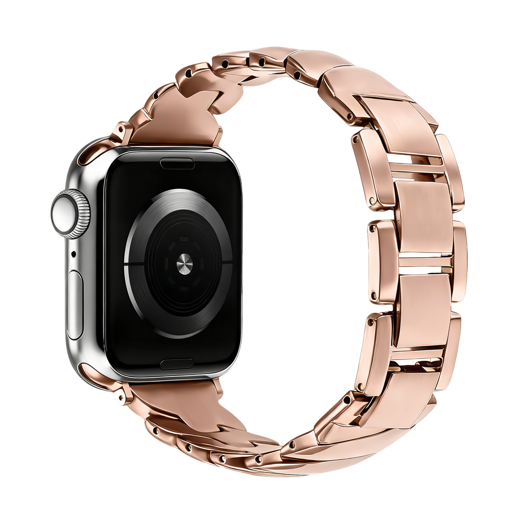 Bandz Bracelet acier premium 'Twisted' Apple Watch (rose or)