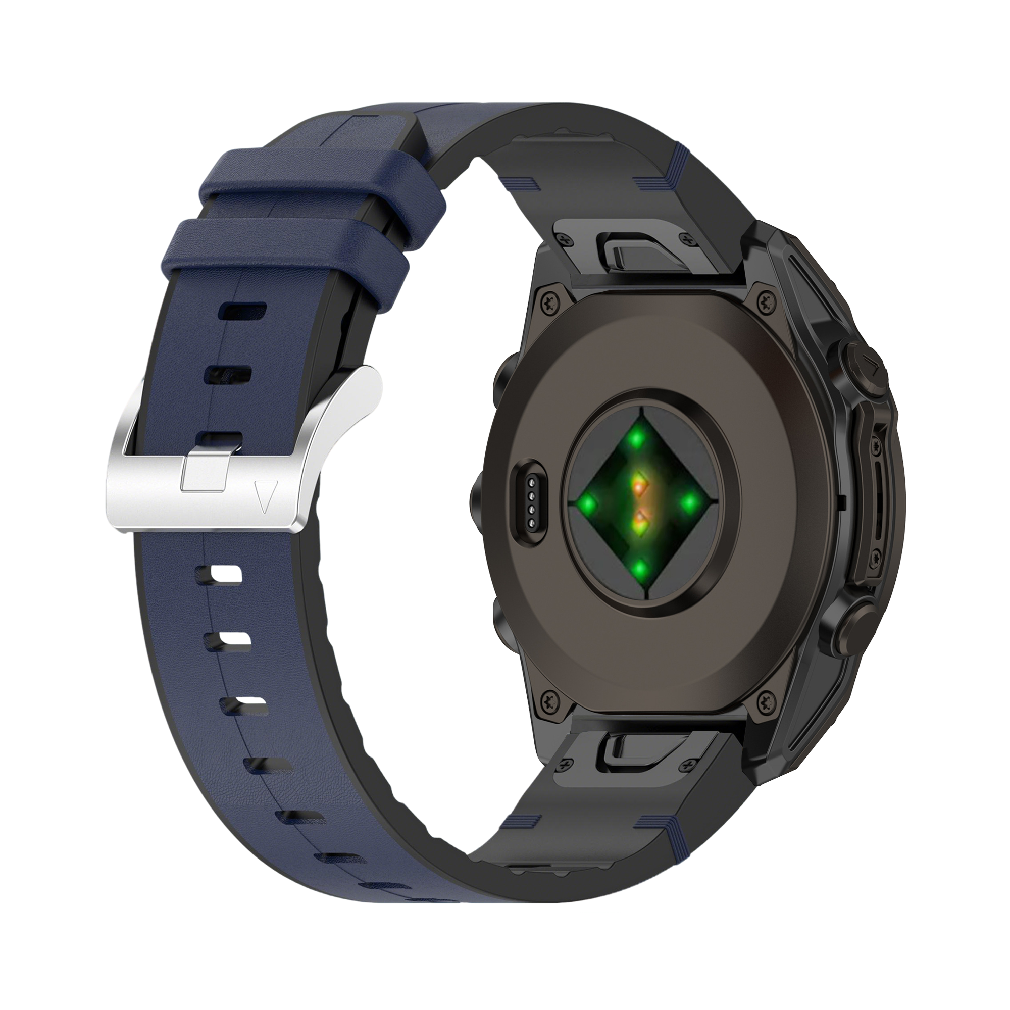 Bracelet cuir hybride Garmin Approach S70 - 47mm (bleu)