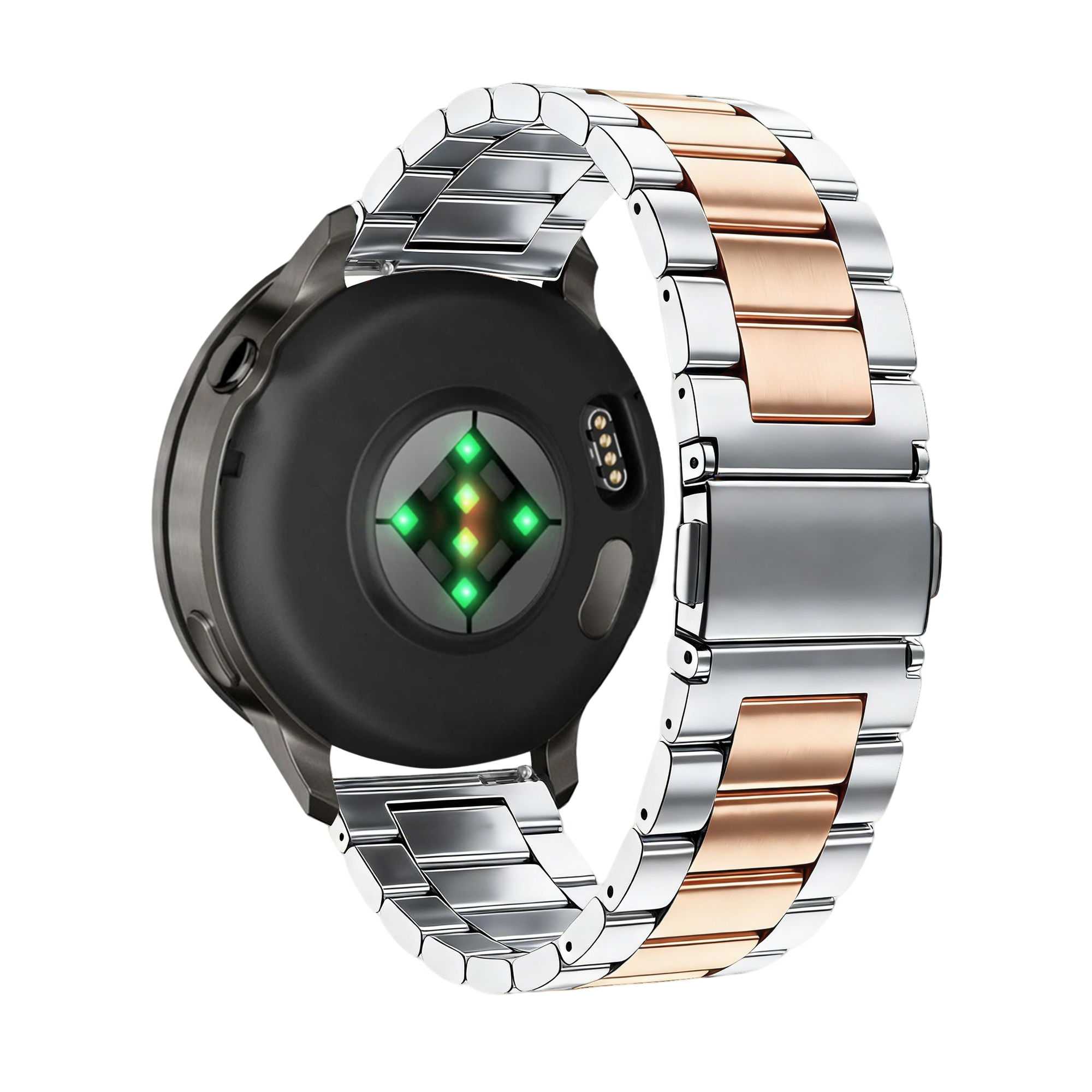 Bandz Garmin Venu SQ Steel Strap 'Classic' (Silver/Rose Gold)