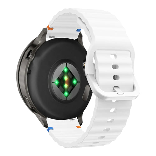 Bandz Bracelet silicone ondulé Garmin Venu 3 (blanc)