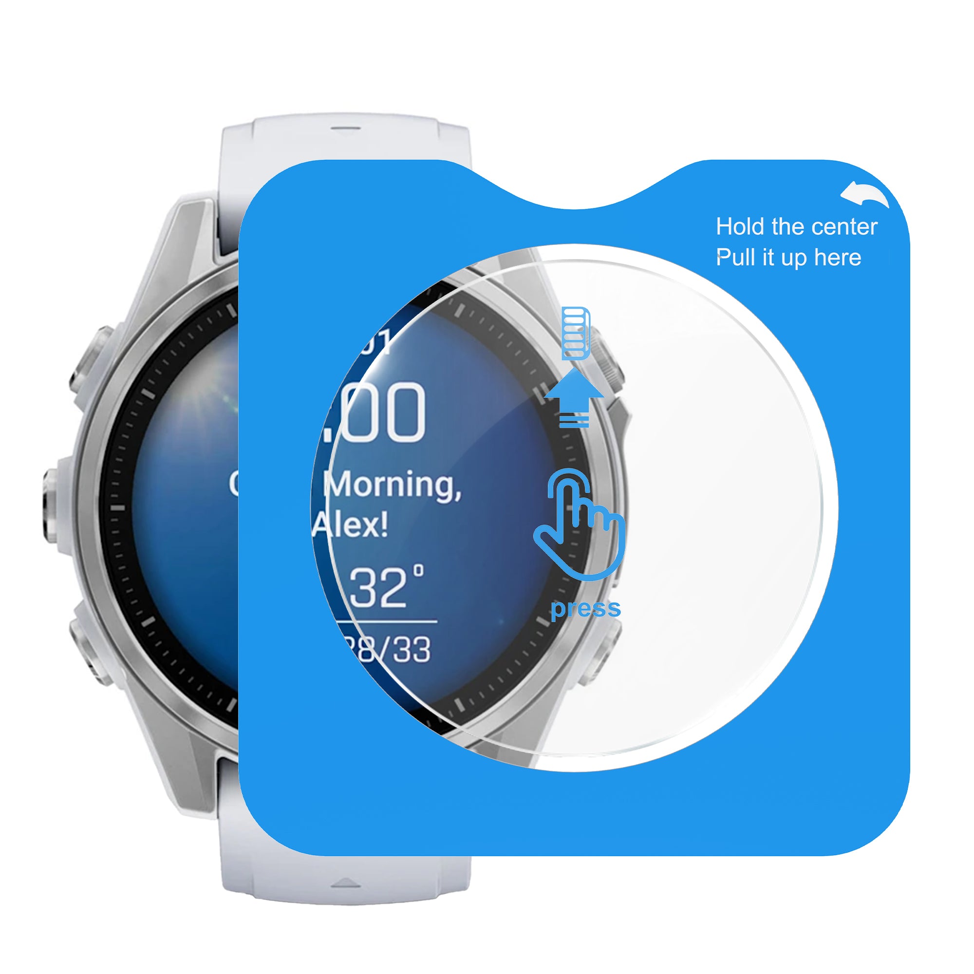 Screenprotector with One-Click Tool - Garmin Fenix 8 - 43mm