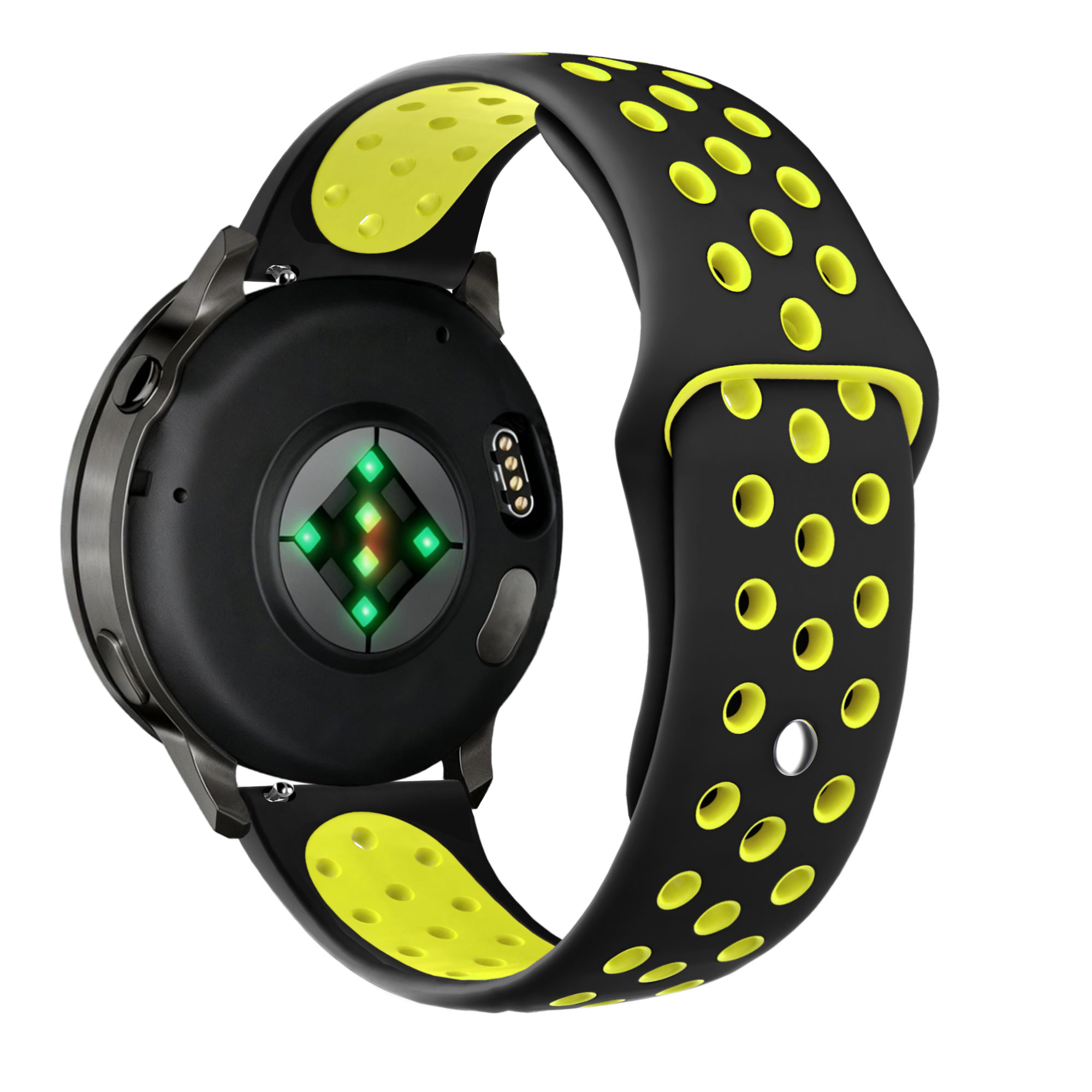 Bandz Bracelet sport 'Deluxe' Garmin Venu 2 (noir/jaune)