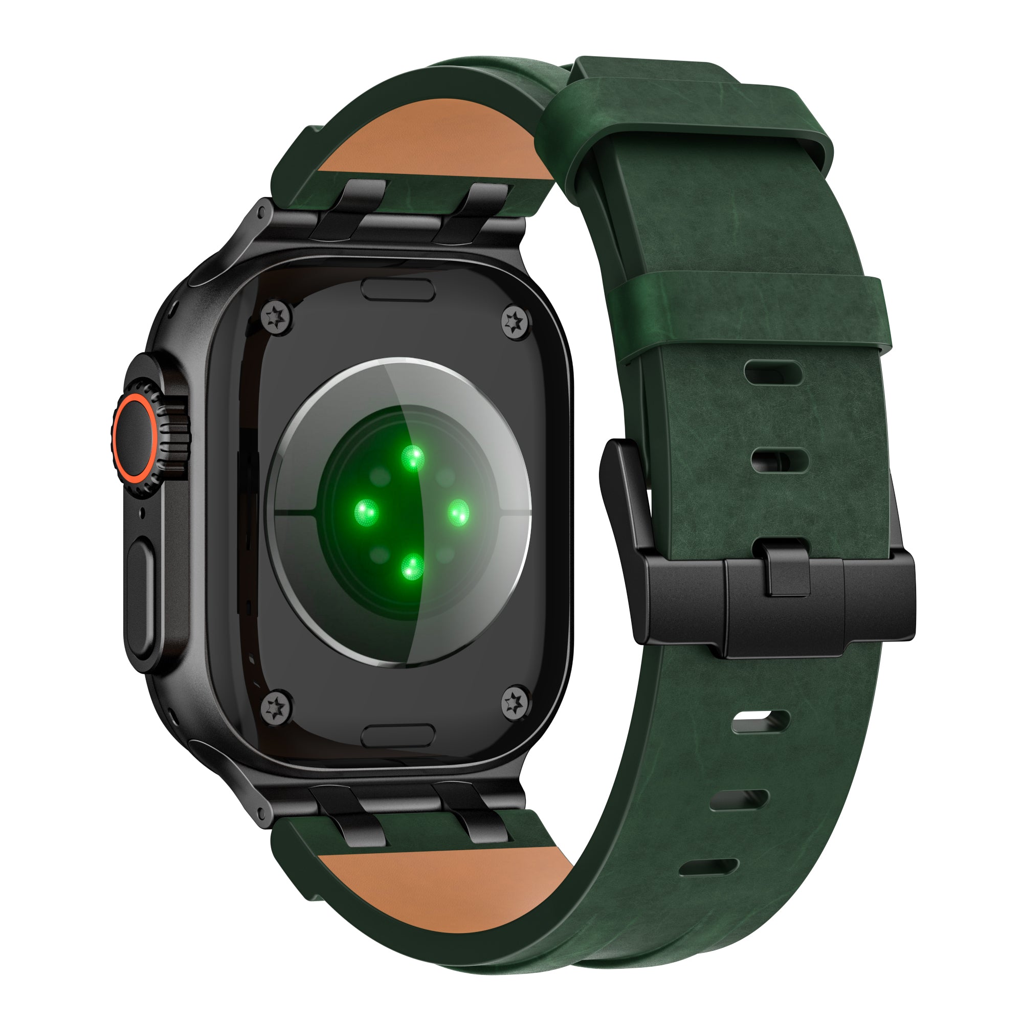 Bracelet cuir AP Apple Watch (vert foncé)