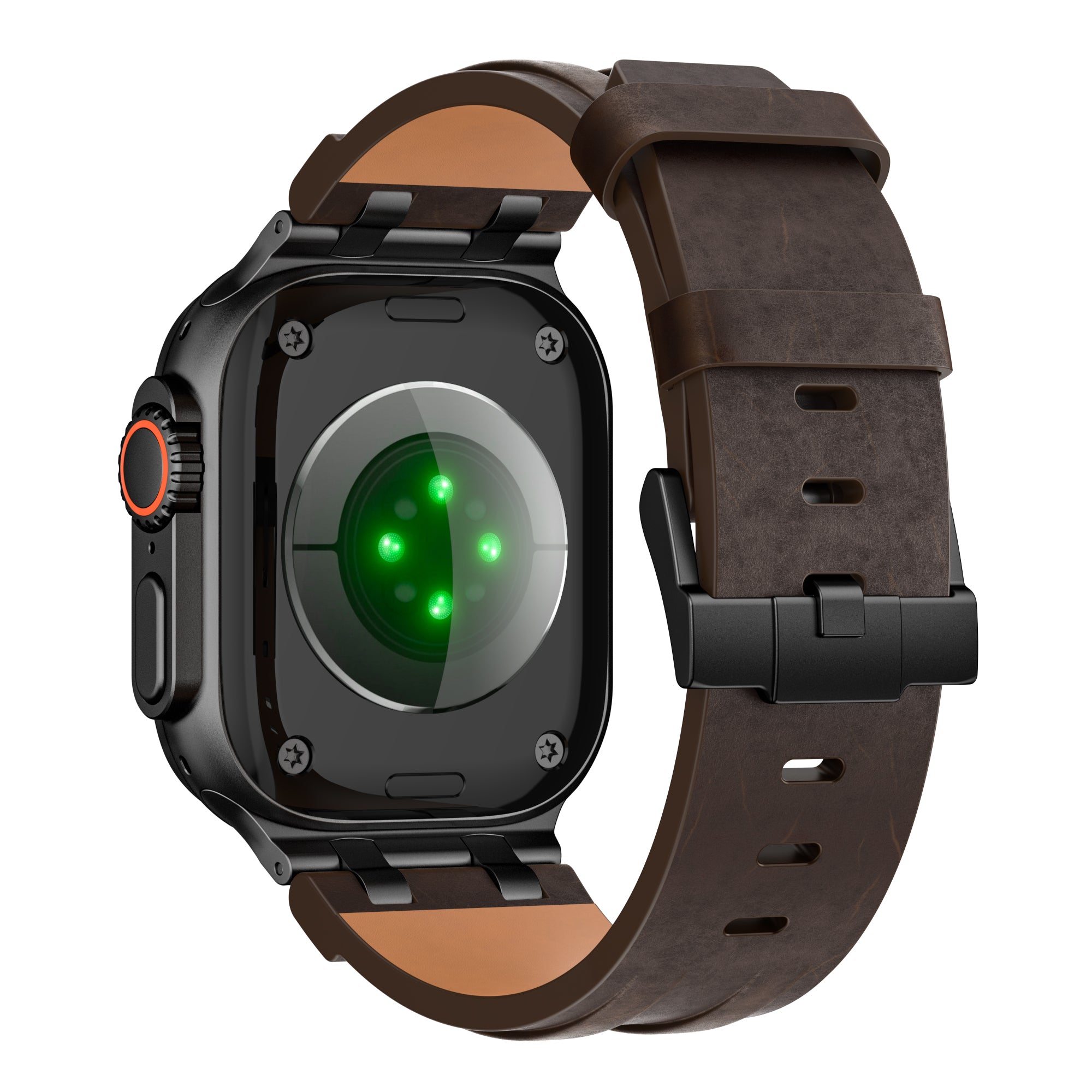 Bracelet cuir solide Apple Watch (café brun)