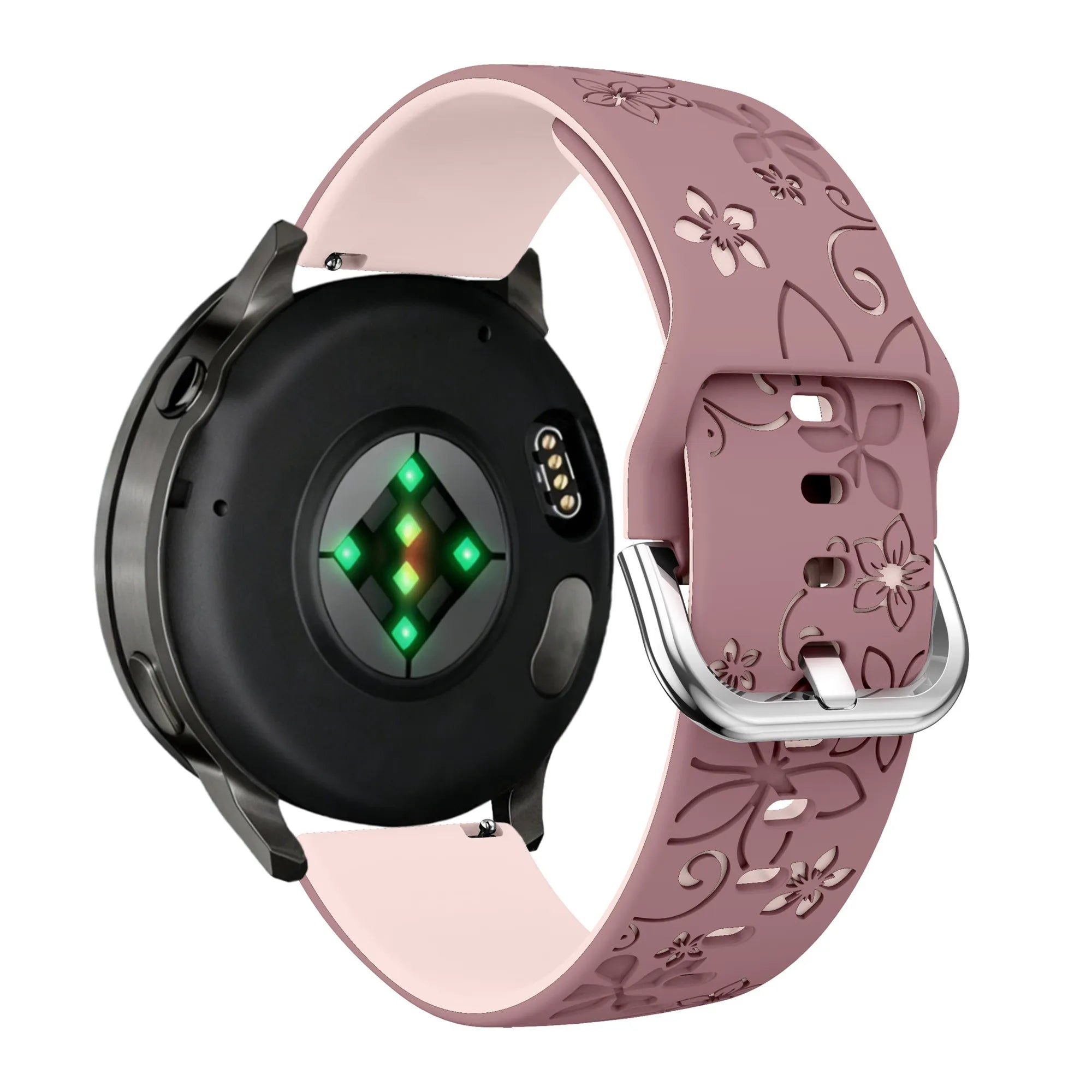 Bandz Bracelet silicone 'Fleurs' Garmin Forerunner 70 (mauve/rose pâle)
