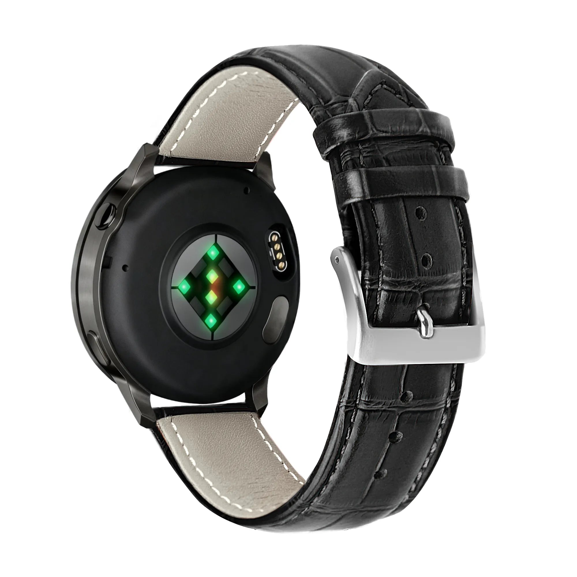 Bandz Bracelet cuir effet crocodile Garmin Forerunner 170 (noir)