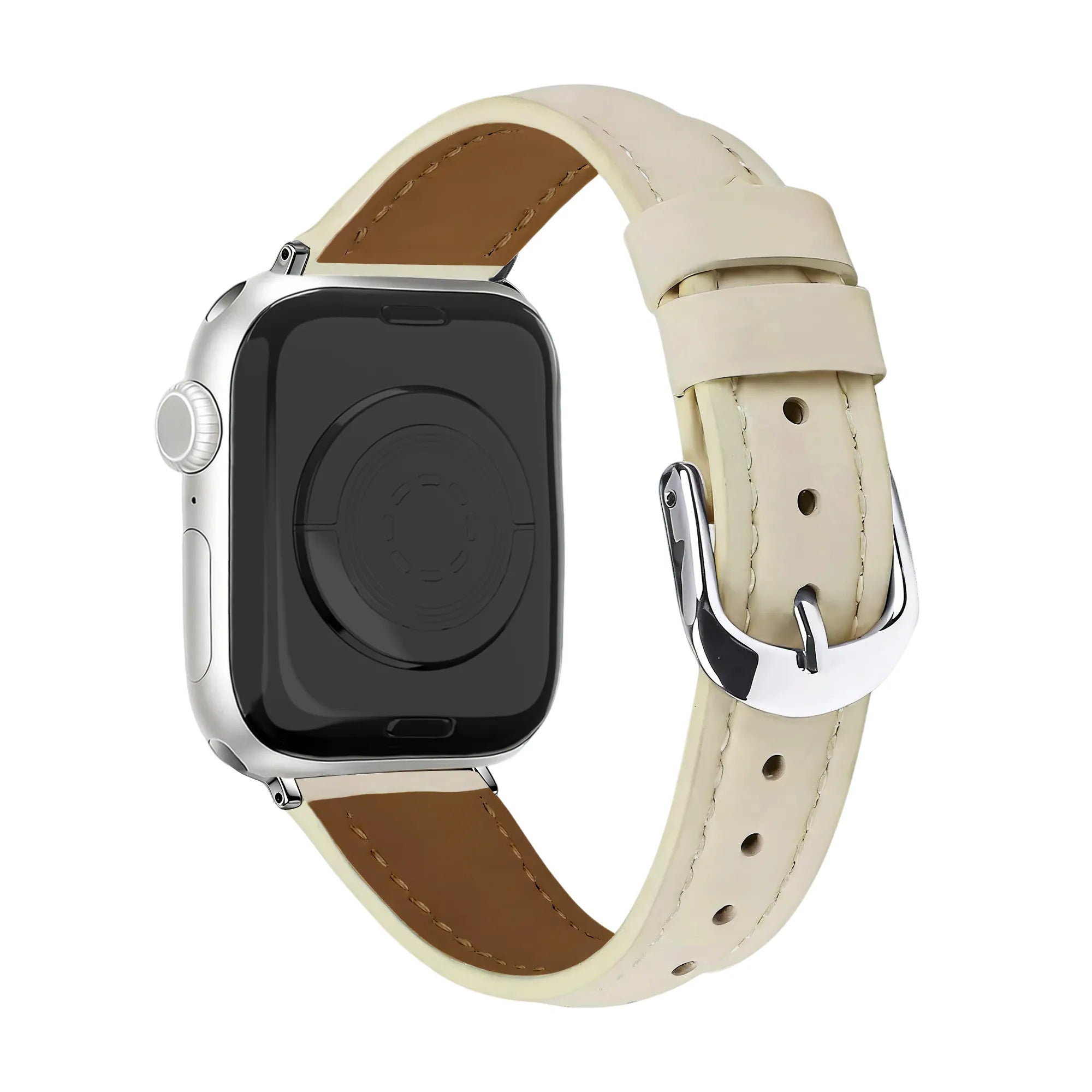 Bracelet cuir 'Slimfit' Apple Watch (beige)