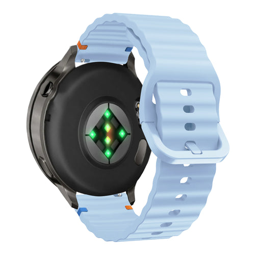 Bandz Bracelet silicone ondulé Garmin Vivoactive 4s (bleu clair)