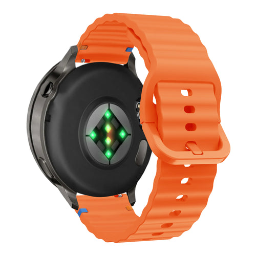 Bandz Bracelet silicone ondulé Garmin Vivoactive 4 (orange)