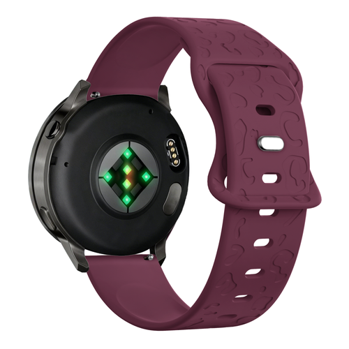 Bandz Bracelet silicone 'Léopard' Garmin Forerunner 265s (rouge vin)