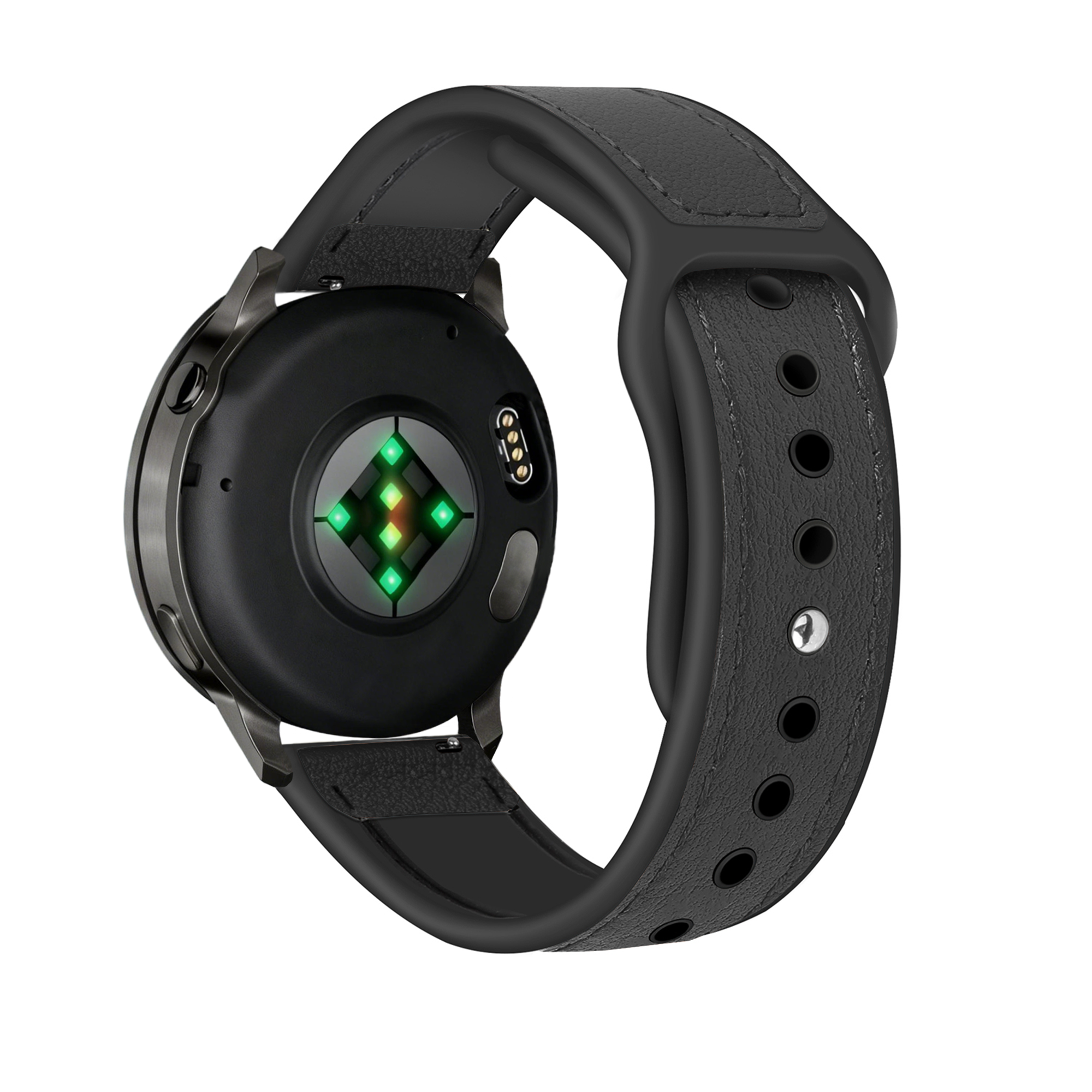 Bandz Bracelet cuir 'Hybrid' Garmin Venu 4 - 45mm (noir)
