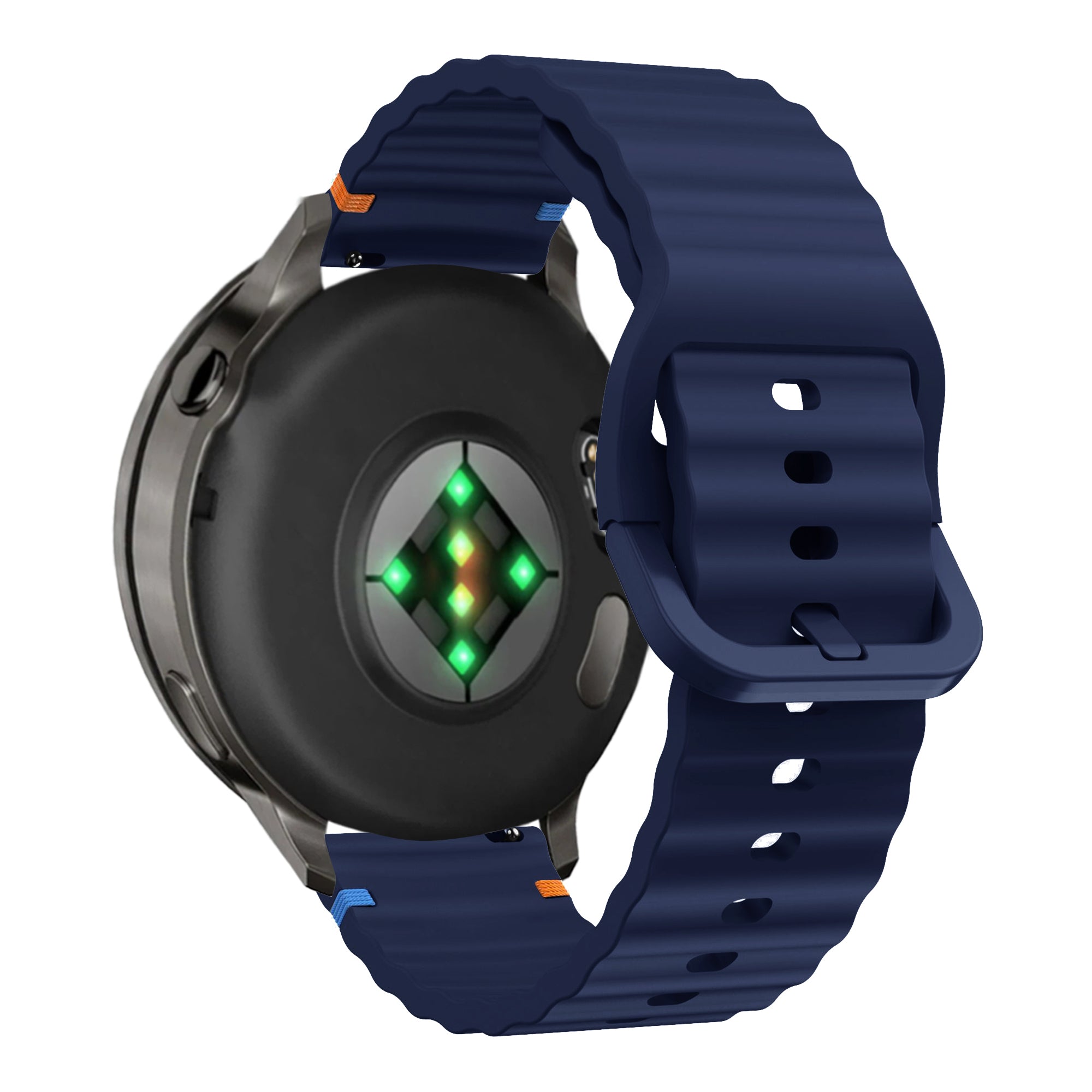 Bandz Bracelet silicone ondulé Garmin Forerunner 265s (bleu foncé)