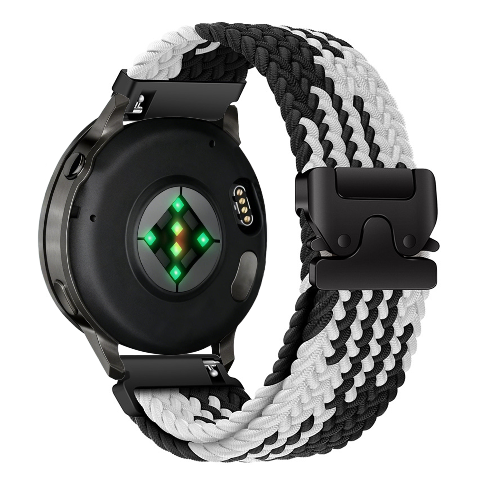 Bandz Bracelet tressé 'Parachute' Garmin Venu 3s (noir/blanc)