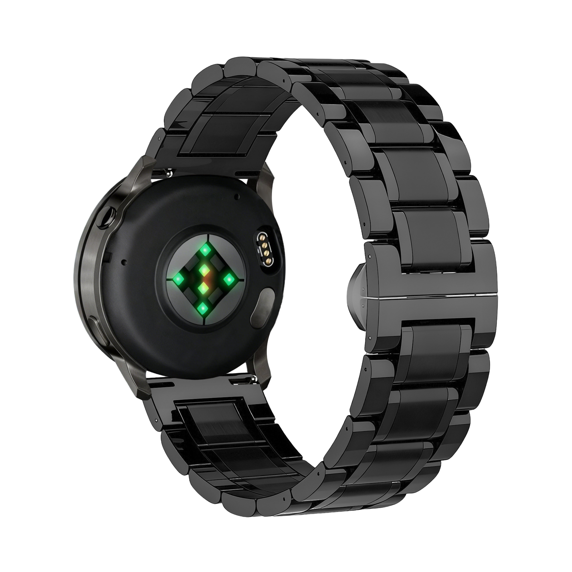 Bandz Bracelet acier 'Deluxe' Garmin Vivoactive 4s (noir)