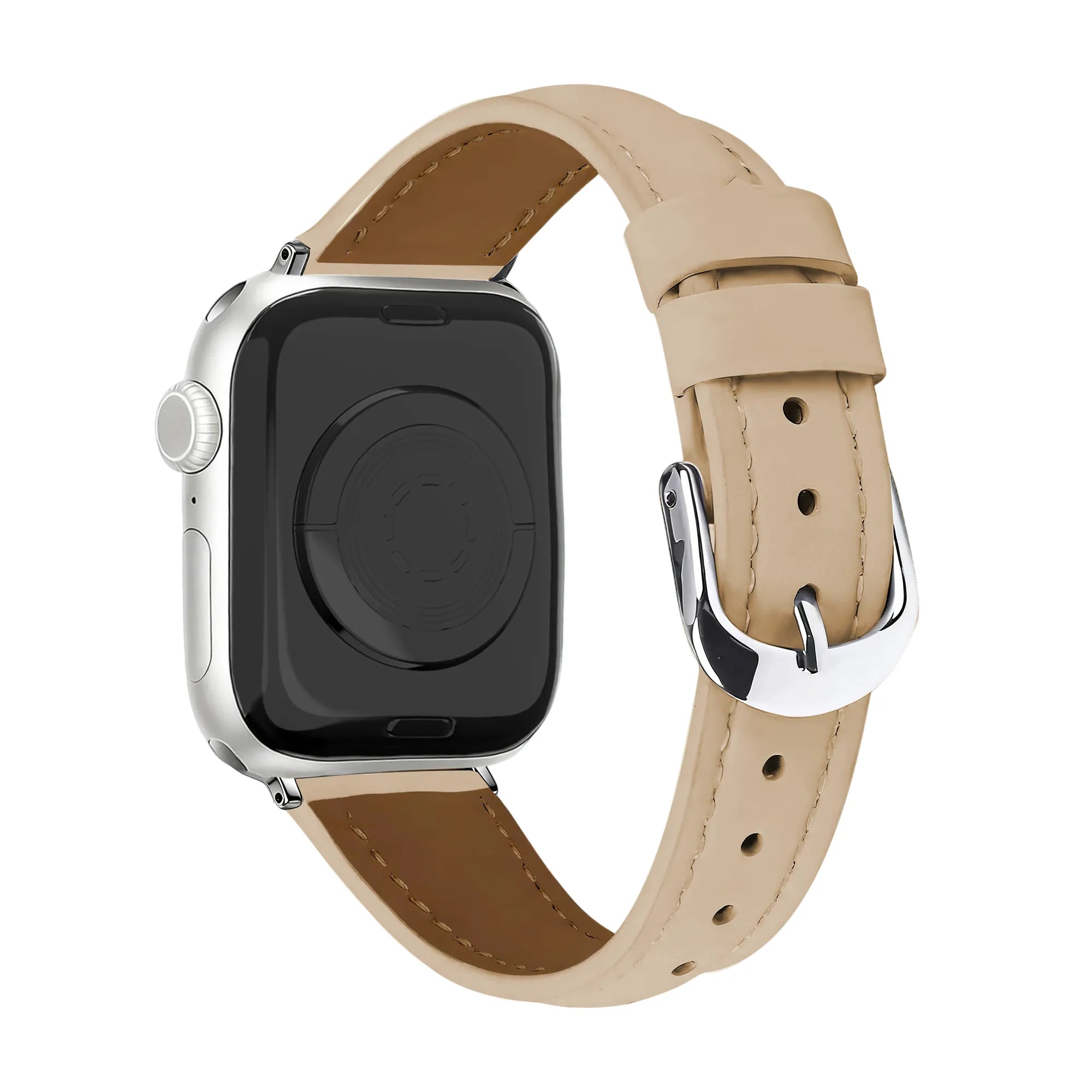 Bracelet cuir 'Slimfit' Apple Watch (beige clair)