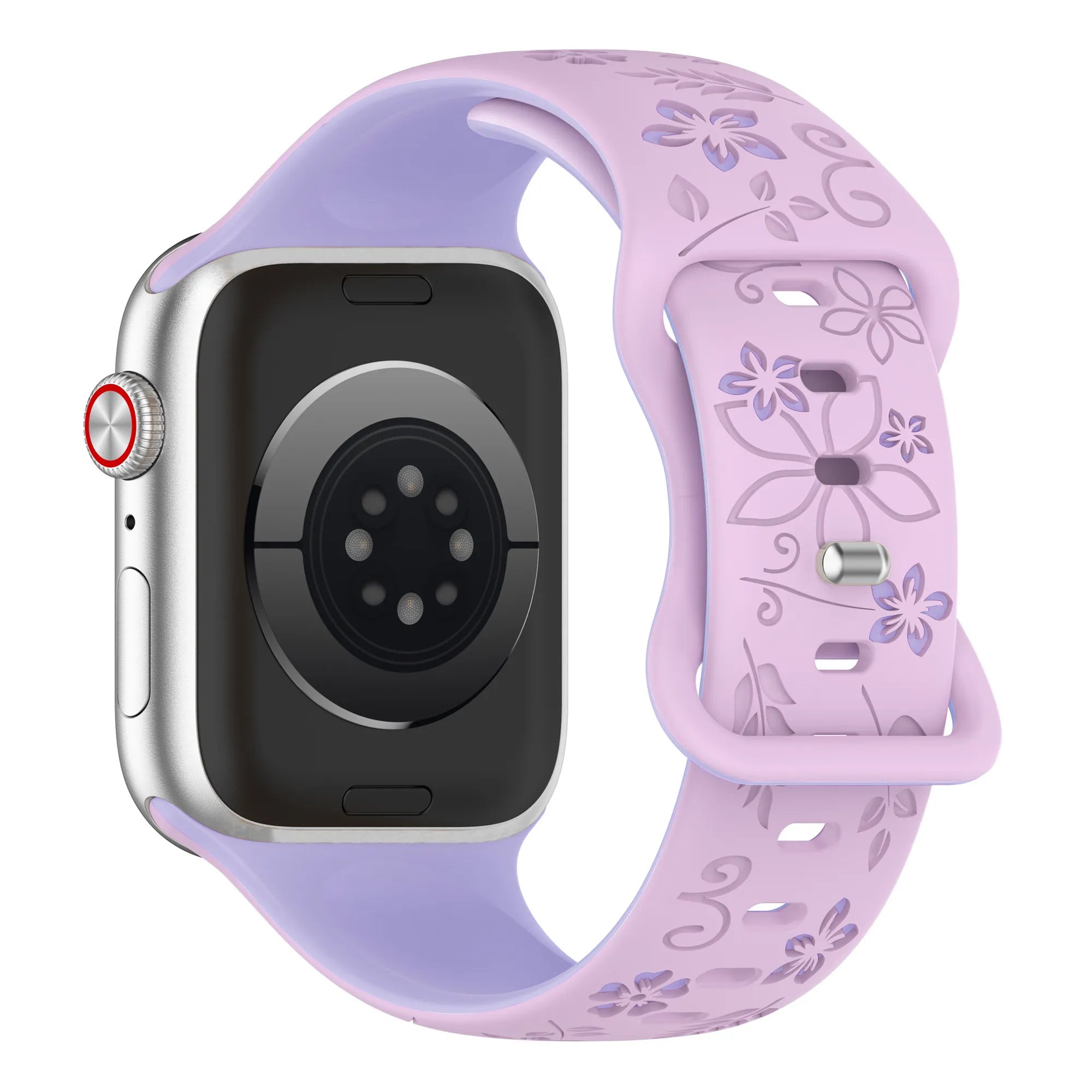 Bracelet silicone à fleurs Apple Watch (lilas/violet)